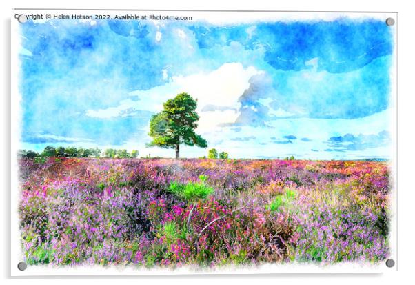 New Forest Heather Painting Acrylic by Helen Hotson