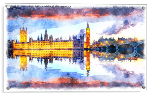 London Watercolour Acrylic by Helen Hotson