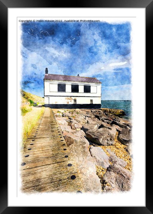 House on the Beach Framed Mounted Print by Helen Hotson