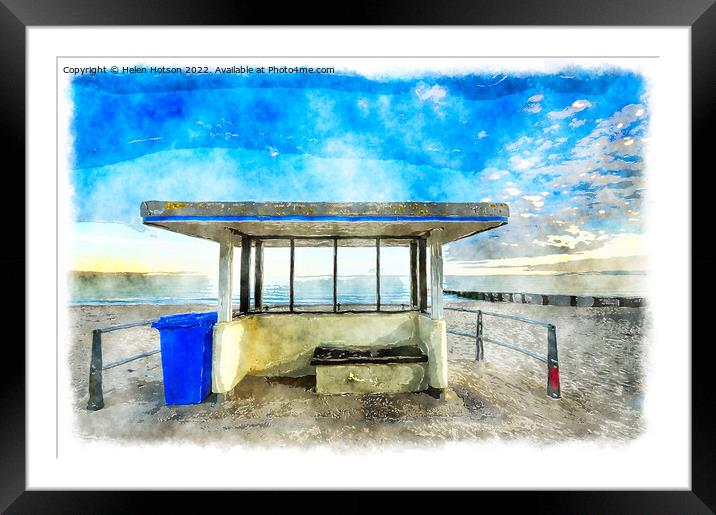Art Deco Seaside Shelter at Bournemouth Painting Framed Mounted Print by Helen Hotson