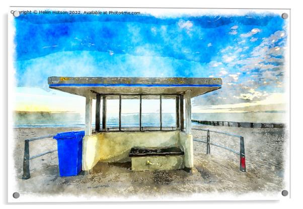 Art Deco Seaside Shelter at Bournemouth Painting Acrylic by Helen Hotson