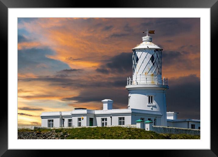 The Lighthouse at Strumble Head in Pembrokeshire Framed Mounted Print by Tracey Turner