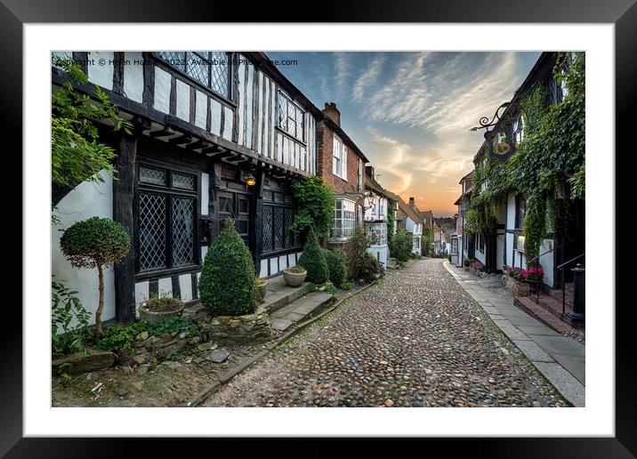 Beautiful Cobbled Street Framed Mounted Print by Helen Hotson