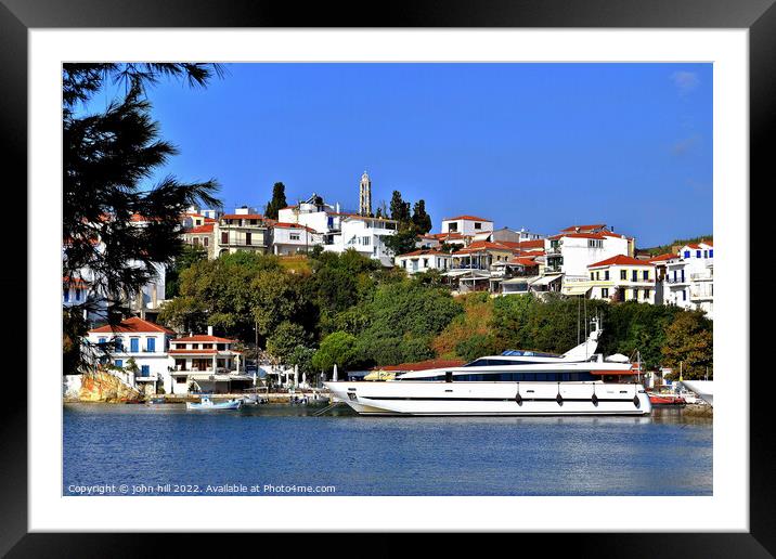 Skiathos town, Skiathos, Greece. Framed Mounted Print by john hill