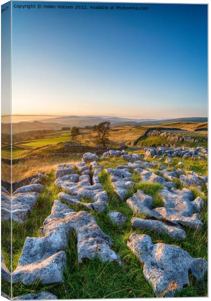 Winskill Stones in the Yorkshire Dales Canvas Print by Helen Hotson