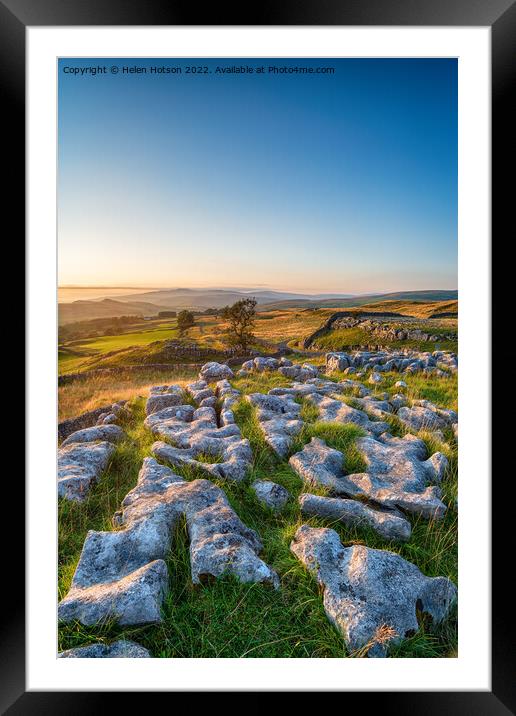 Winskill Stones in the Yorkshire Dales Framed Mounted Print by Helen Hotson