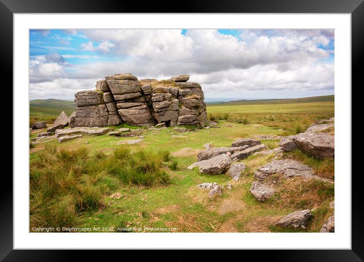 Dartmoor. South Hessary Tor near Princeton Framed Mounted Print by Delphimages Art