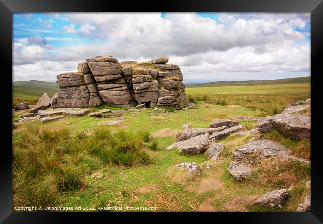 Dartmoor. South Hessary Tor near Princeton Framed Print by Delphimages Art