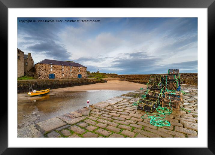 The quay at Portsoy Framed Mounted Print by Helen Hotson
