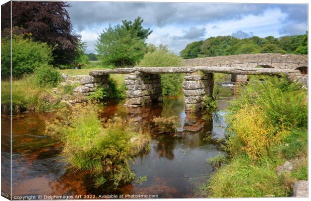 Two Bridges in Dartmoor, Devon, UK Canvas Print by Delphimages Art