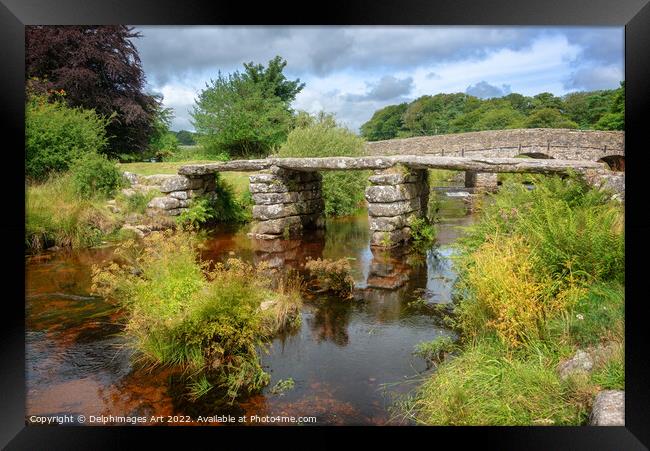 Two Bridges in Dartmoor, Devon, UK Framed Print by Delphimages Art