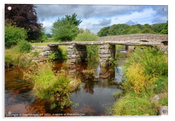 Two Bridges in Dartmoor, Devon, UK Acrylic by Delphimages Art