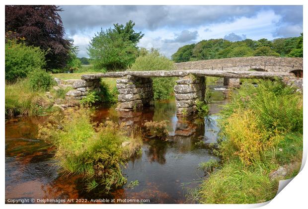 Two Bridges in Dartmoor, Devon, UK Print by Delphimages Art