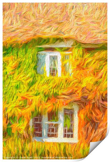 Thatched Cottage Abstract Art Print by David Pyatt