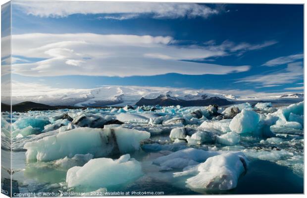 Glacier Lagoon Canvas Print by Hörður Vilhjálmsson