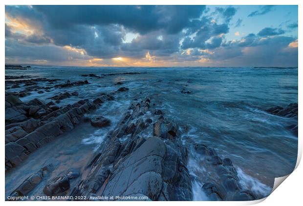 Sandymouth Rocky Ledges Print by CHRIS BARNARD