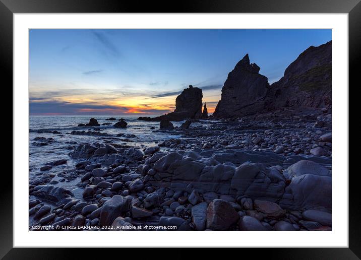 Sandymouth Bay Sunset Framed Mounted Print by CHRIS BARNARD