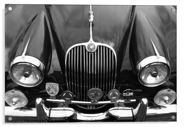 Vintage Jaguar XK 150 Car Acrylic by Philip Openshaw