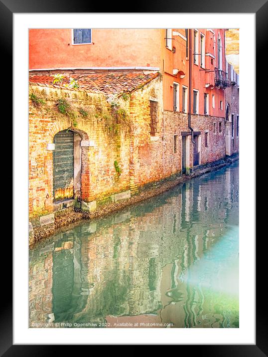 Venice Canal Reflection Framed Mounted Print by Philip Openshaw