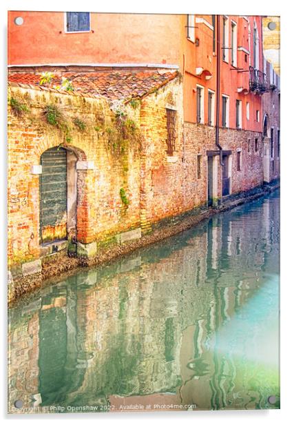 Venice Canal Reflection Acrylic by Philip Openshaw
