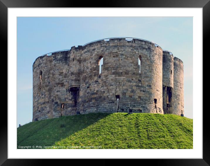 York Cliffords Tower Framed Mounted Print by Philip Openshaw