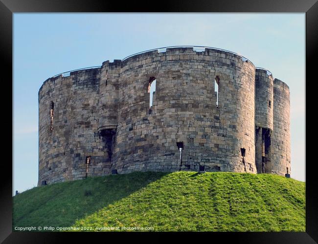 York Cliffords Tower Framed Print by Philip Openshaw
