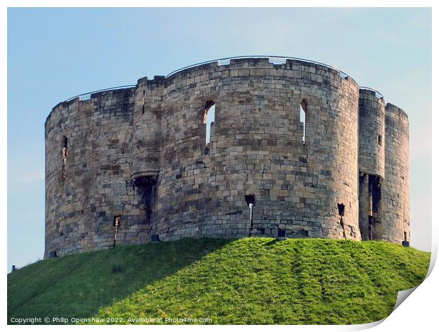 York Cliffords Tower Print by Philip Openshaw