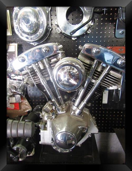 Motorcycle parts sculpture Framed Print by Stephanie Moore