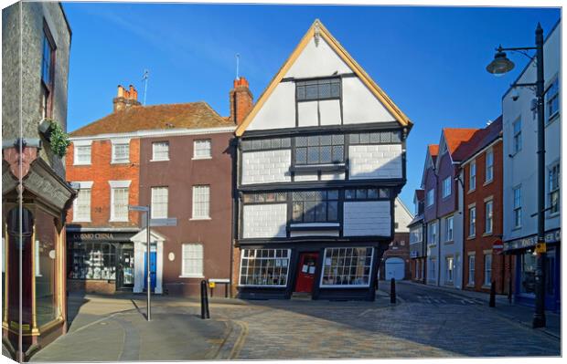 Crooked House, Canterbury Canvas Print by Darren Galpin