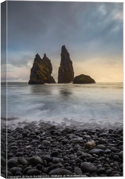 Sea stacks at Alagoa Bay, Flores Island Canvas Print by Paulo Rocha