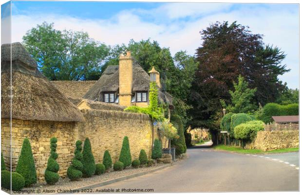 Broad Campden Thatch Canvas Print by Alison Chambers