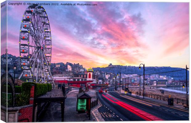 Scarborough Dawn Canvas Print by Alison Chambers