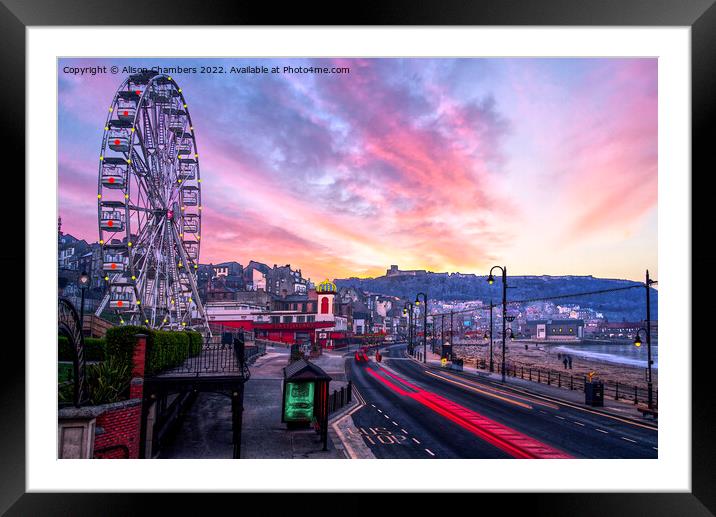 Scarborough Dawn Framed Mounted Print by Alison Chambers
