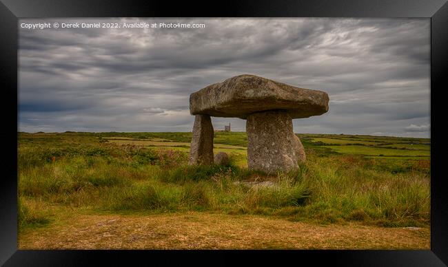 Ancient Megalith in Cornish Countryside Framed Print by Derek Daniel