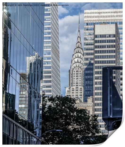 Reflecting on New York's Iconic Chrysler Building Print by John Hastings