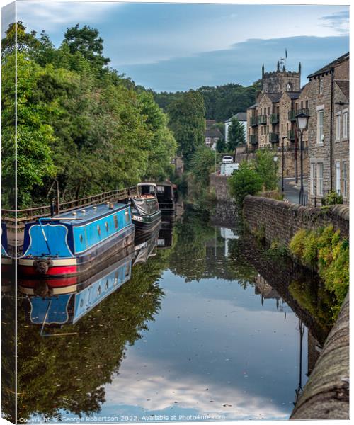 The Leeds Liverpool Canal at Skipton Canvas Print by George Robertson