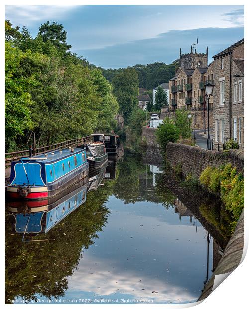 The Leeds Liverpool Canal at Skipton Print by George Robertson