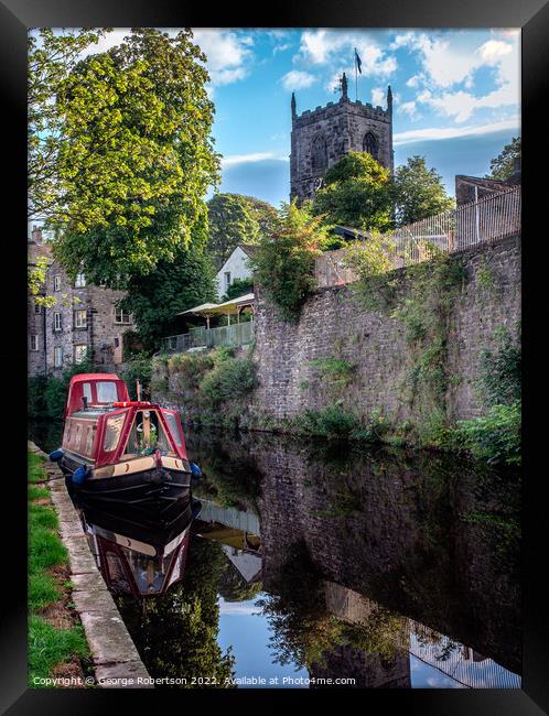 Narrowboat on the canal at Skipton Framed Print by George Robertson