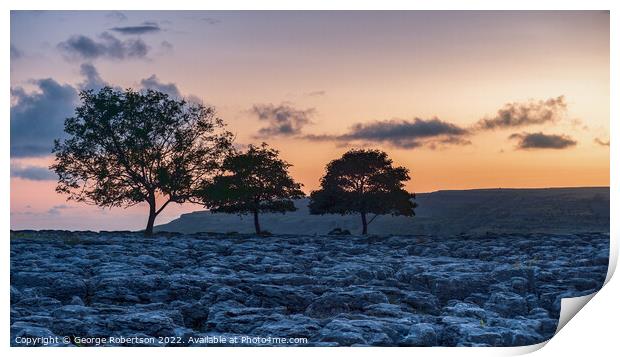 Sunset in the Yorkshire Dales Print by George Robertson