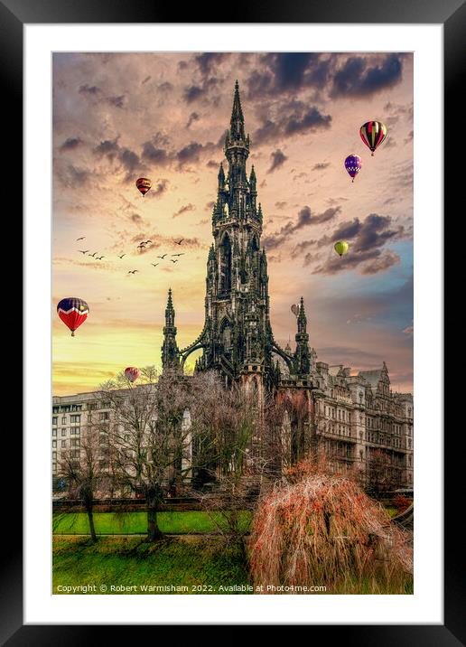 Majestic Hot Air Balloons Over Edinburgh Framed Mounted Print by RJW Images