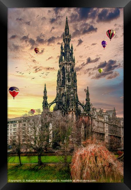 Majestic Hot Air Balloons Over Edinburgh Framed Print by RJW Images