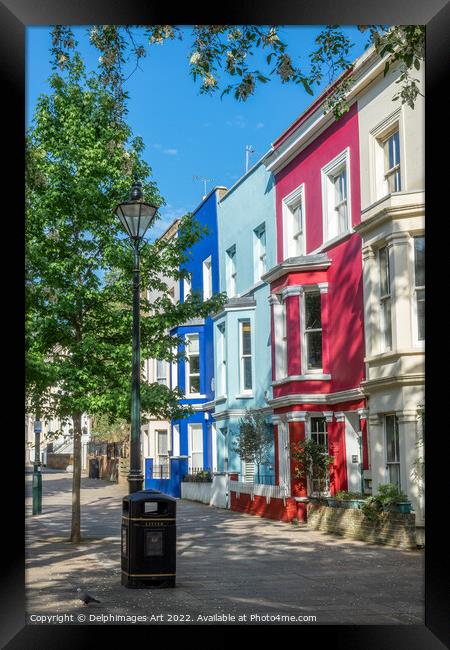 Notting Hill, houses near Portobello road, London Framed Print by Delphimages Art