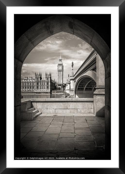London. Secret tunnel under Westminster bridge Framed Mounted Print by Delphimages Art