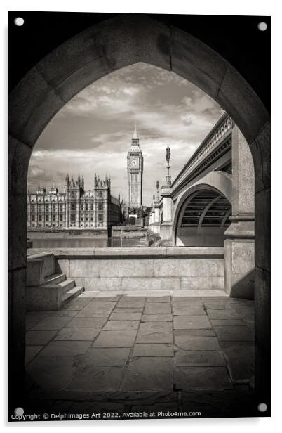 London. Secret tunnel under Westminster bridge Acrylic by Delphimages Art
