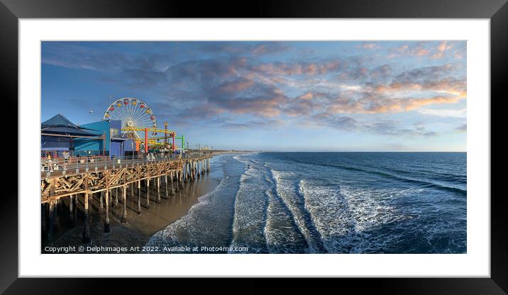 Los Angeles, Pacific Park and Santa Monica pier Framed Mounted Print by Delphimages Art