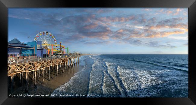 Los Angeles, Pacific Park and Santa Monica pier Framed Print by Delphimages Art