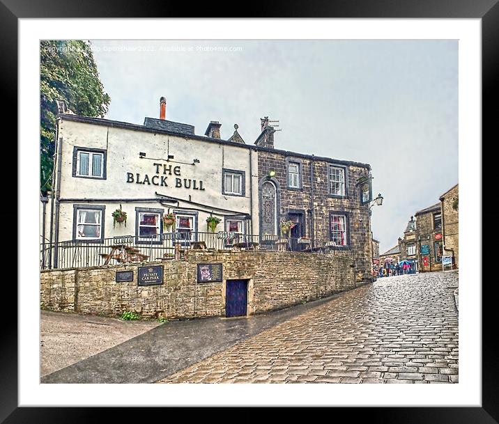 The black bull pub in Howarth West Yorkshire Framed Mounted Print by Philip Openshaw