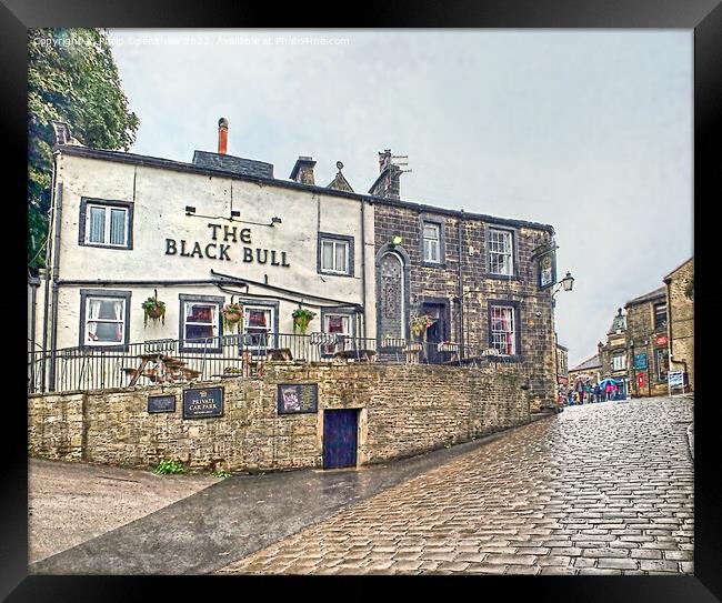 The black bull pub in Howarth West Yorkshire Framed Print by Philip Openshaw