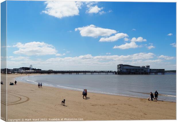 The pier at Weston-super-Mare. Canvas Print by Mark Ward