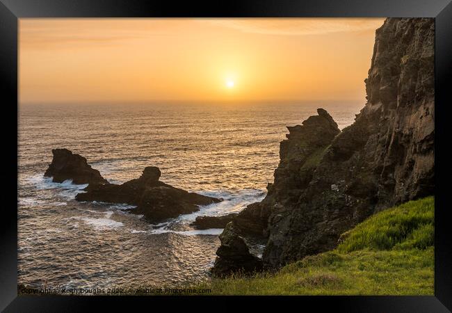 North Cornwall Sunset Framed Print by Keith Douglas